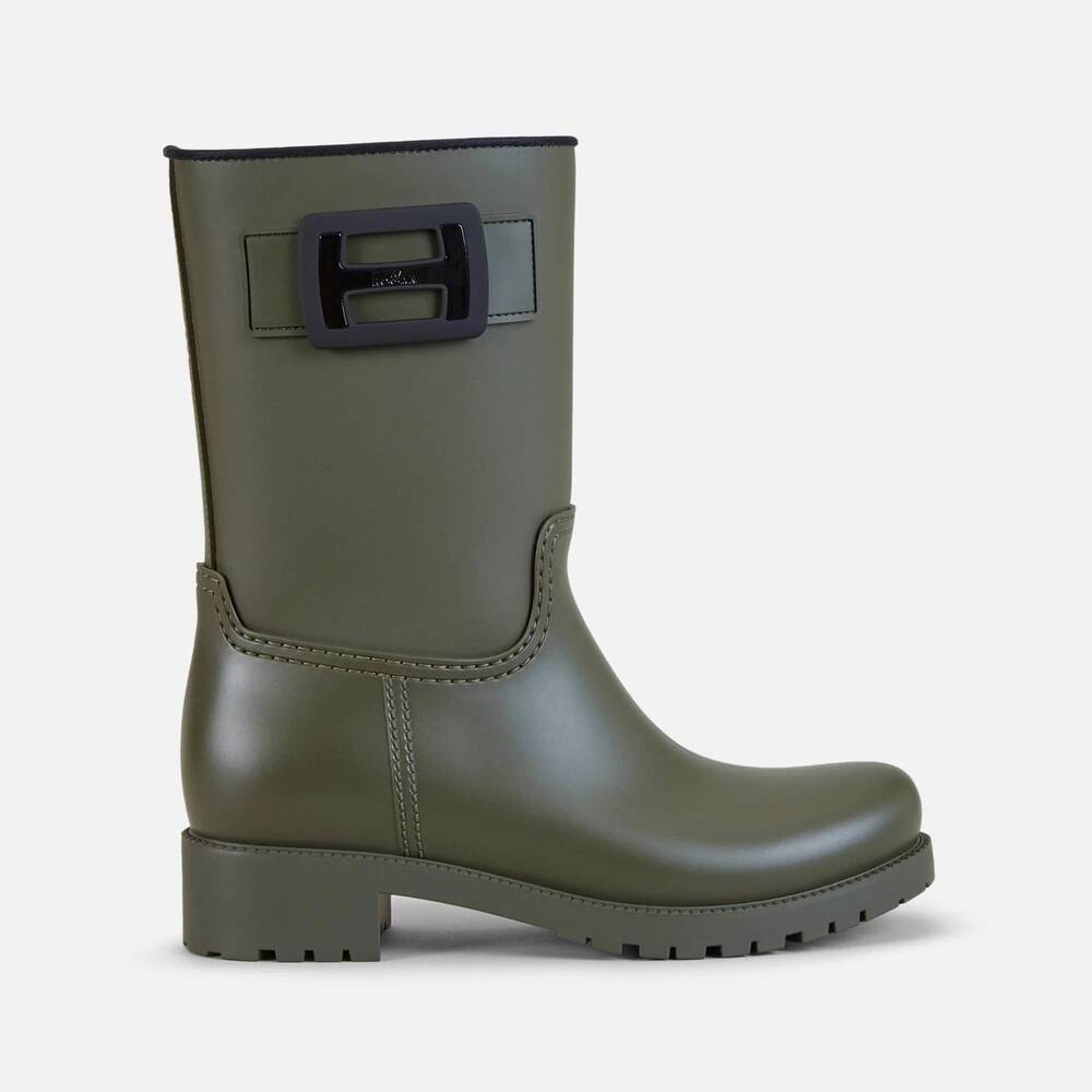 NEW HOGAN women's h583 rain boots in green